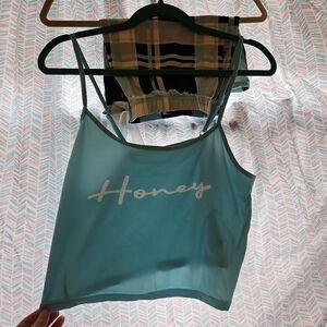 2 pc Plus Size crop top pj set